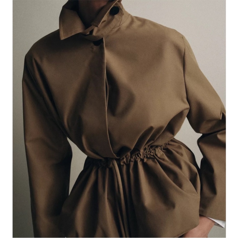Zara Cinch-Waist Brown Trench Jacket